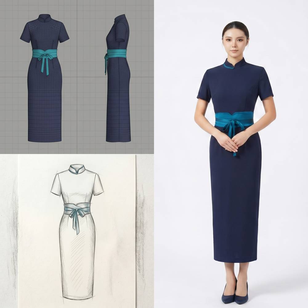 Navy Qipao