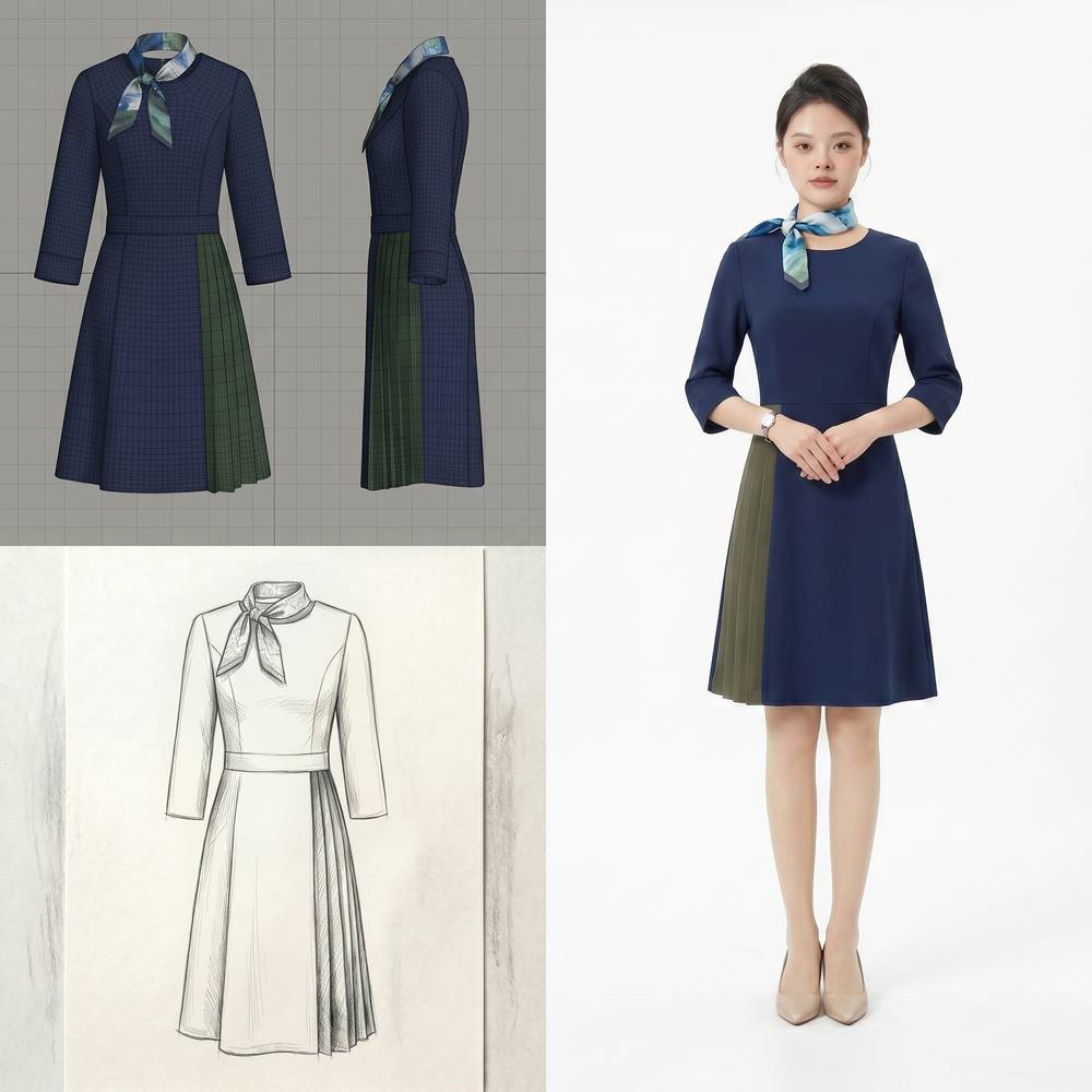 Navy Qipao