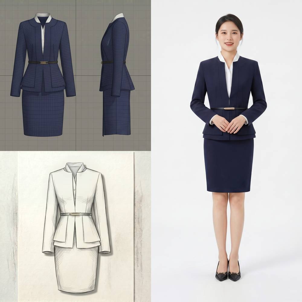 Navy suit set