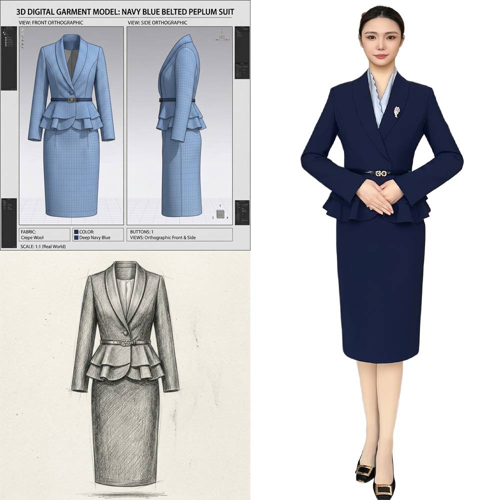 Navy Suit Set