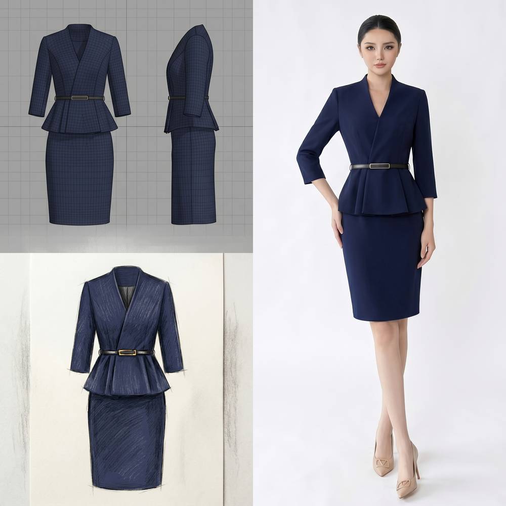 Navy Suit Set