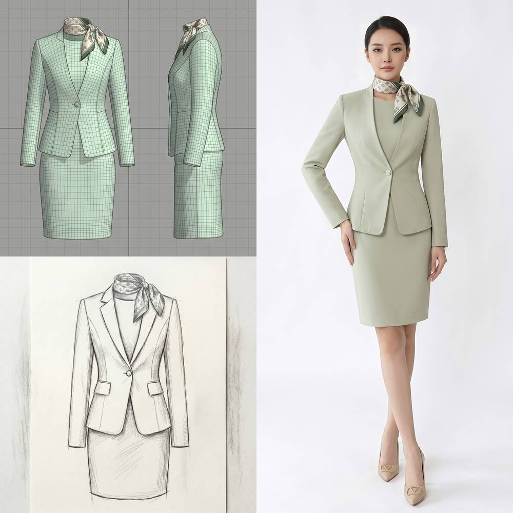 Sage suit set